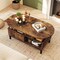 47" Modern Oval Coffee Table with Side Drawer and Open Compartment and 5-Leg Design